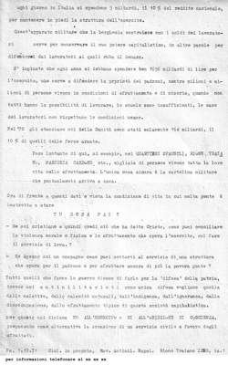 Ciclostilato del Movimento antimilitarista napoletano