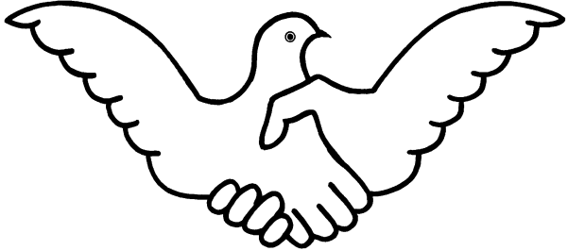 Colombe che stingono le mani